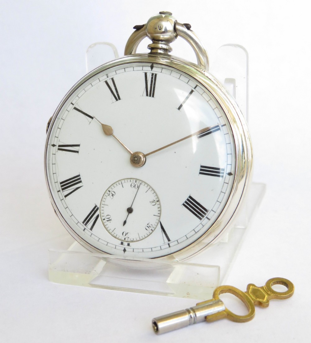 Antique silver fusee pocket watch, Lubenham