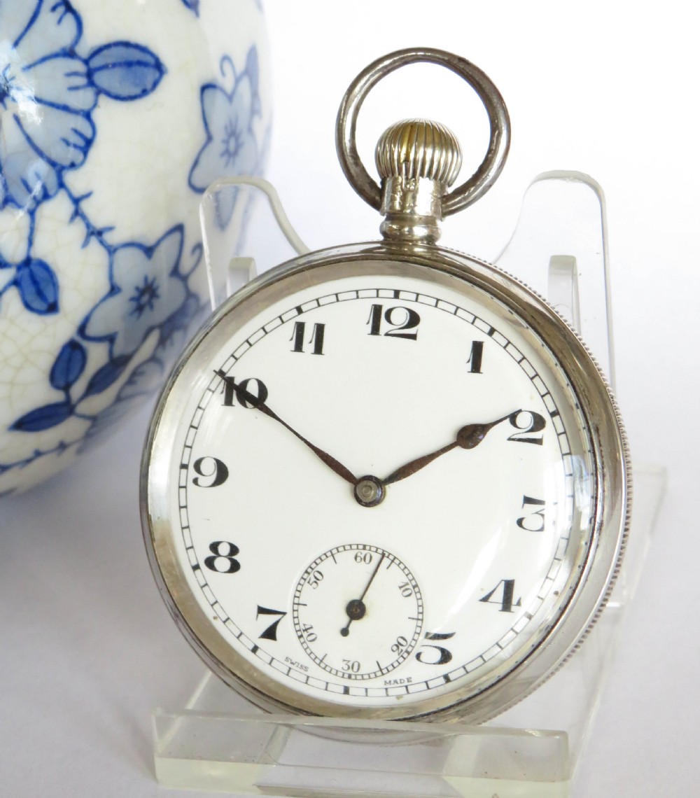1930s Swiss silver pocket watch.