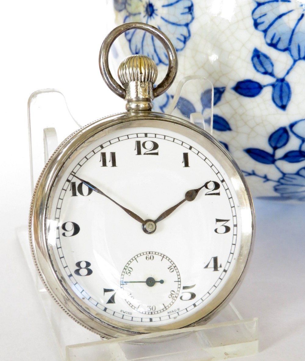 1930s Swiss silver pocket watch. View II