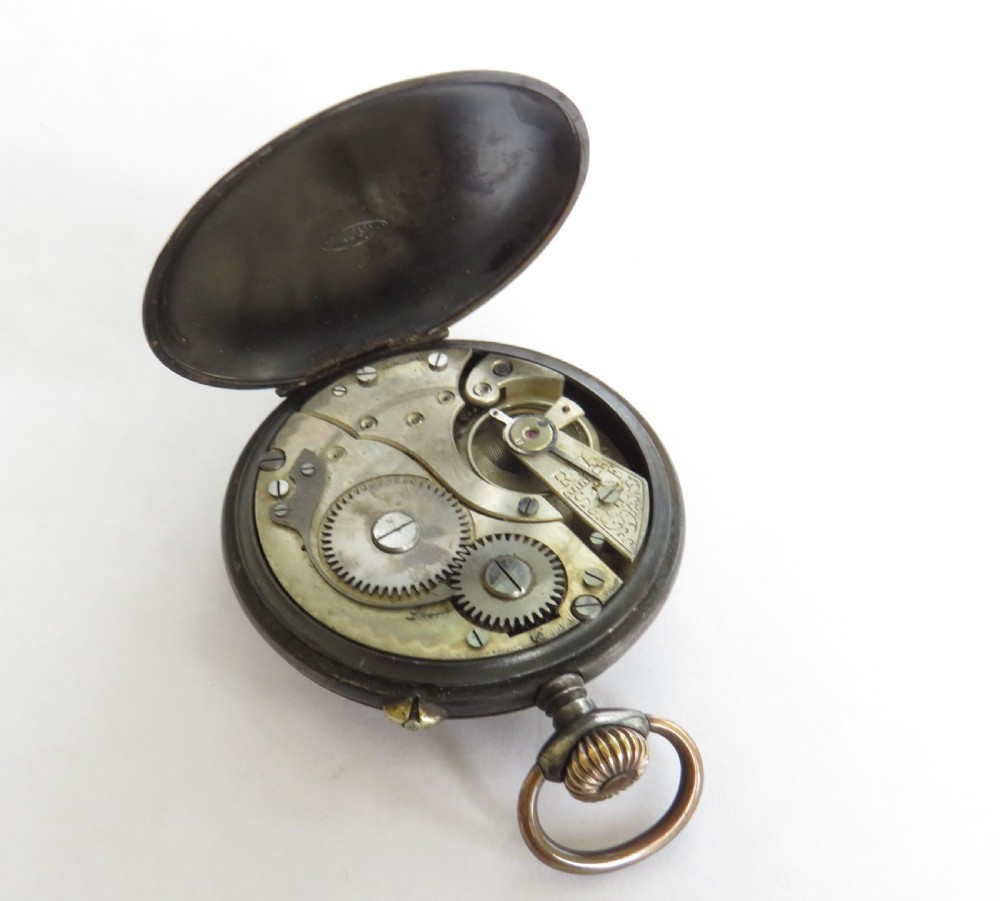 Antique Noni gun metal pocket watch by Malleray View II