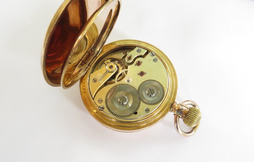 Antique IWC half hunter pocket watch View III