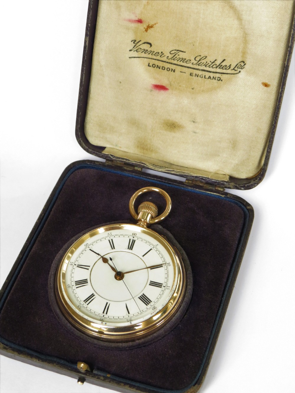 Antique English centre seconds chronograph View II