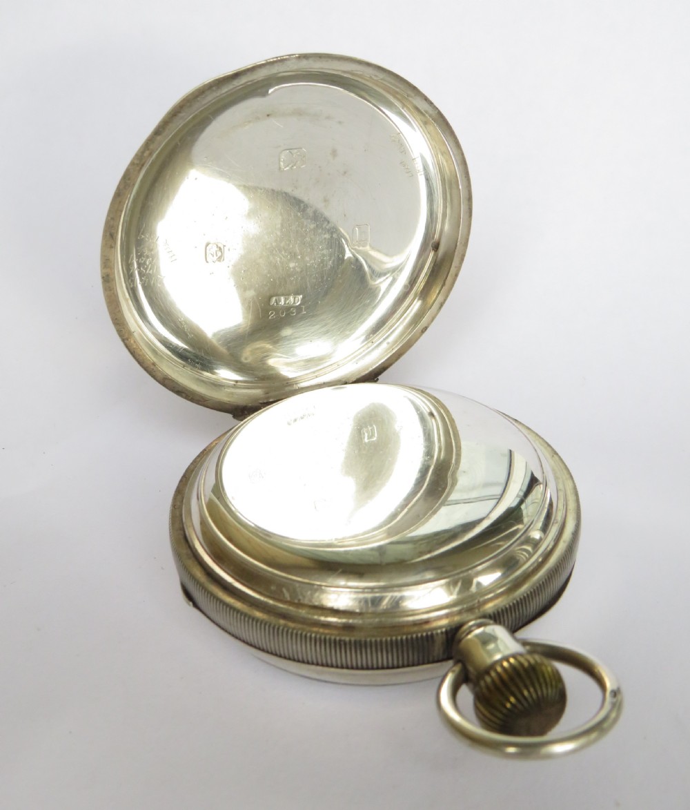 Large antique silver 1907 Waltham pocket watch View III