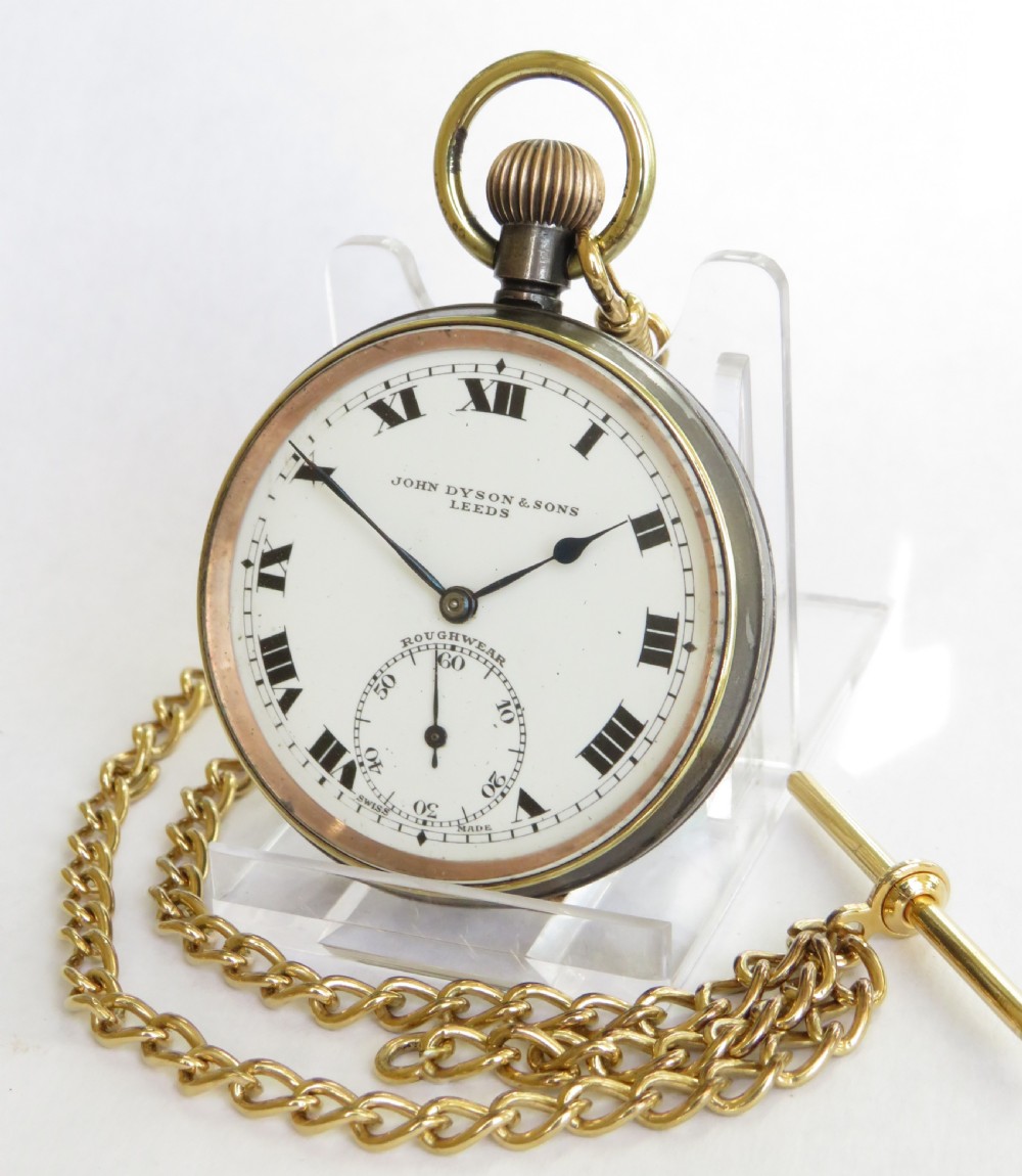 1920s Swiss gun metal pocket watch