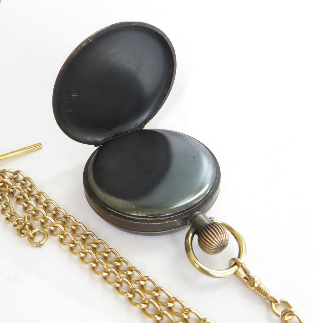 1920s Swiss gun metal pocket watch View III