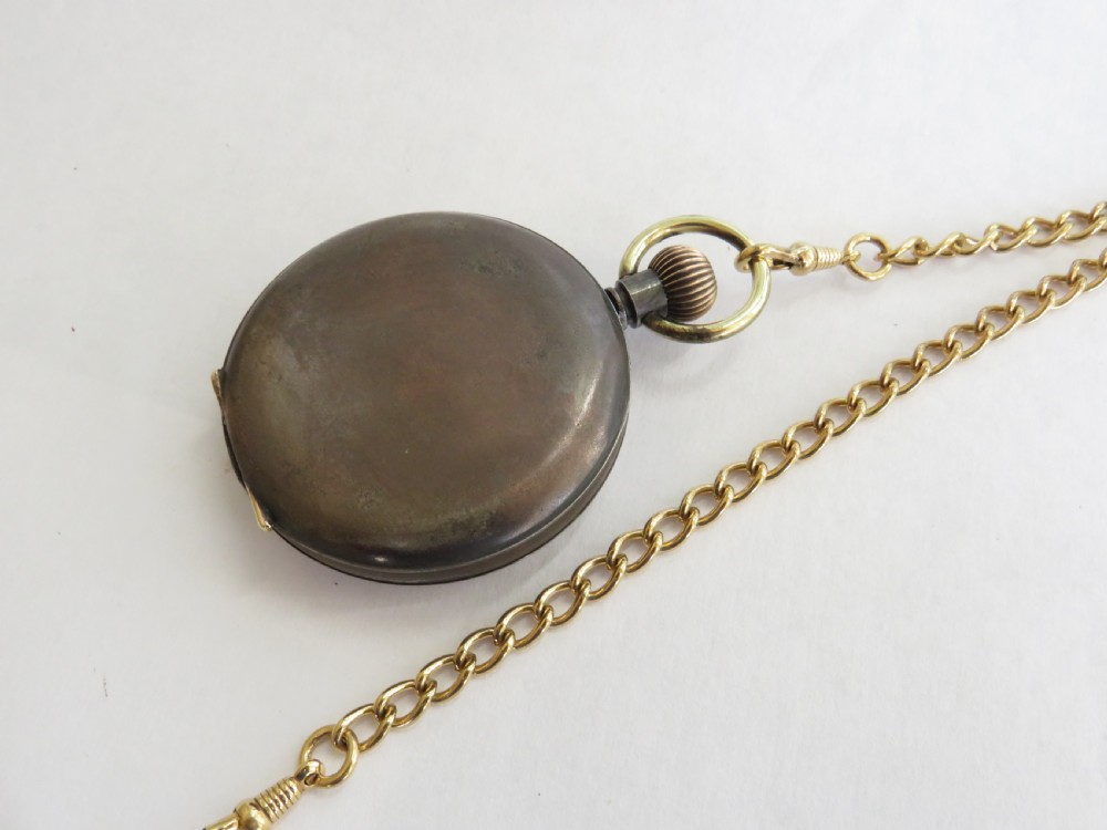 1920s Swiss gun metal pocket watch View IV