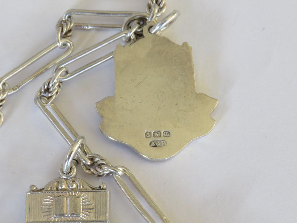 Antique silver albert and fobs, Cheltenham View III