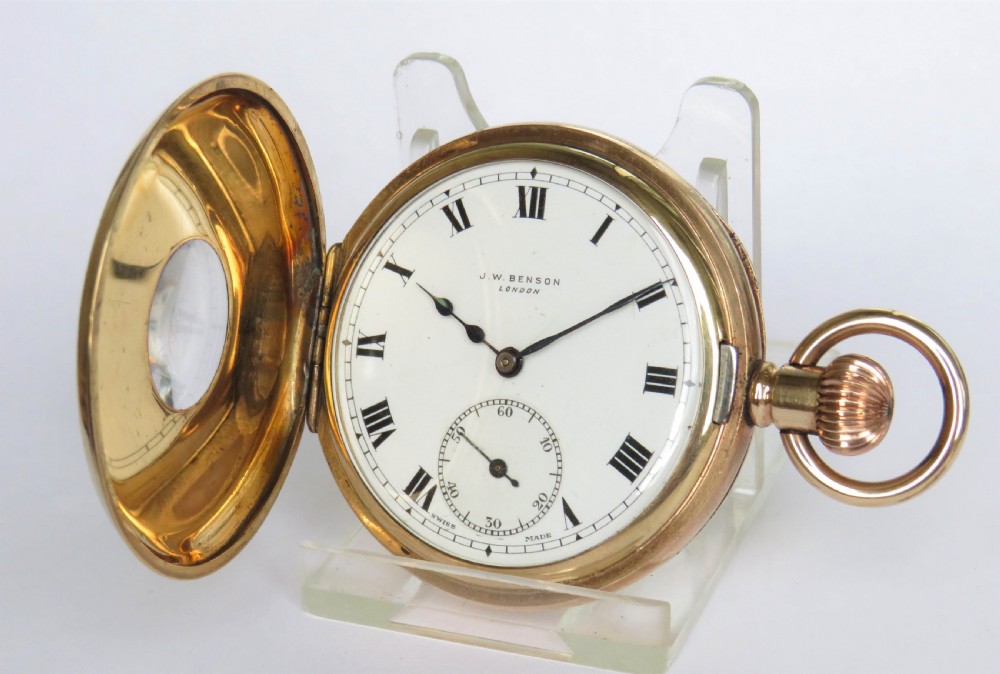 Antique Cyma half hunter pocket watch for J W Benson