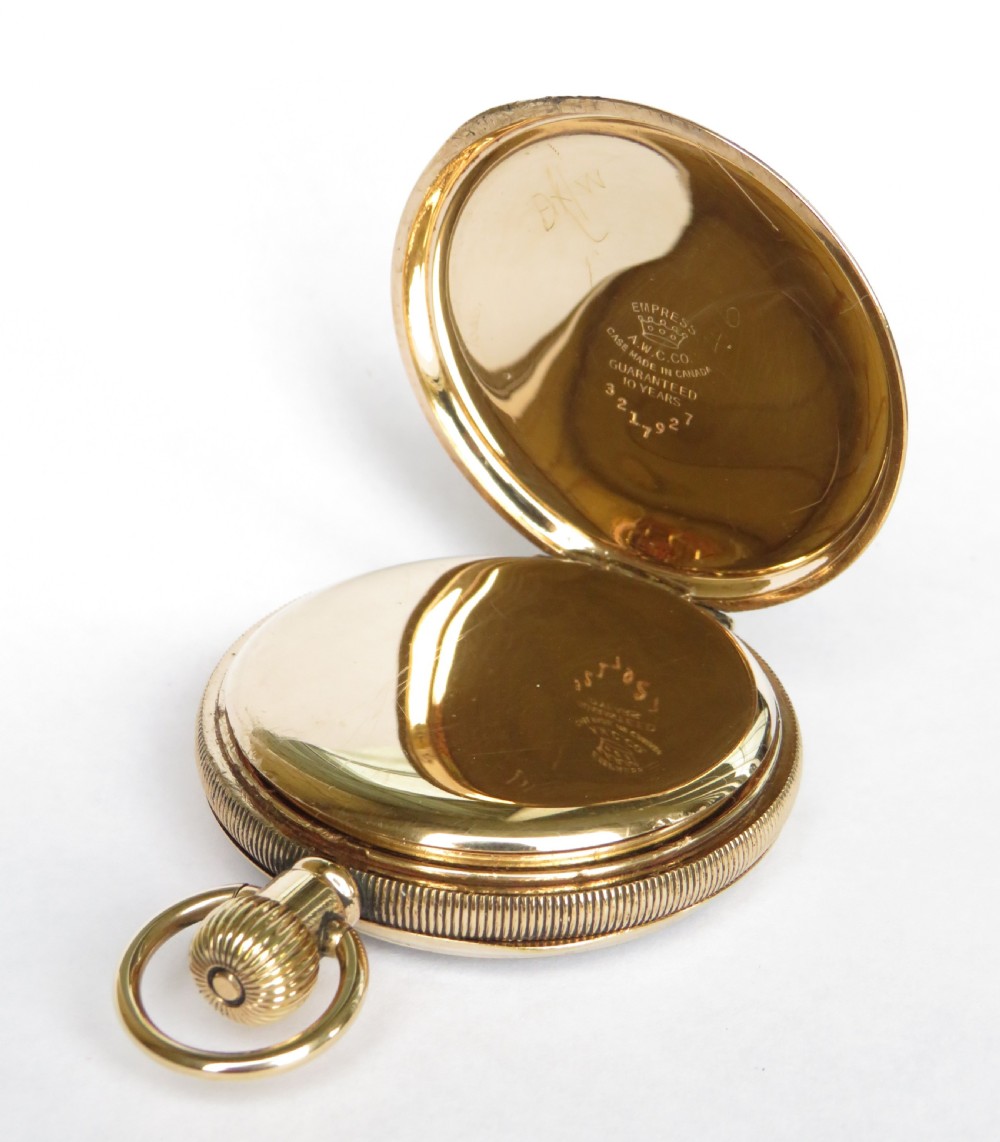 Antique Buren gold filled pocket watch View V