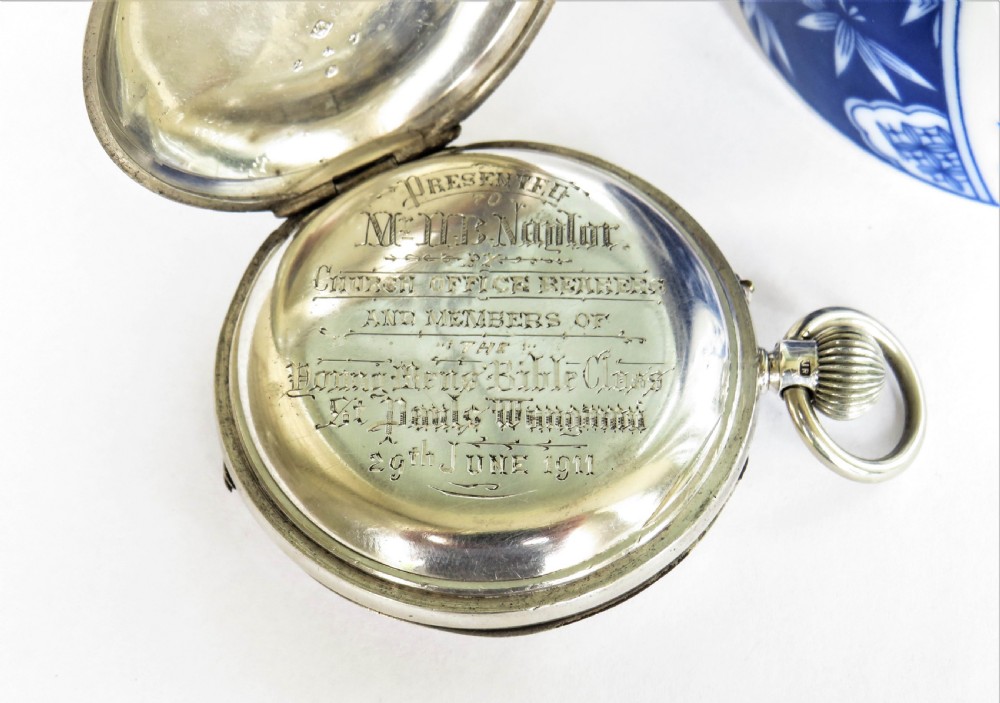 1909 Rotherhams silver full hunter pocket watch View II