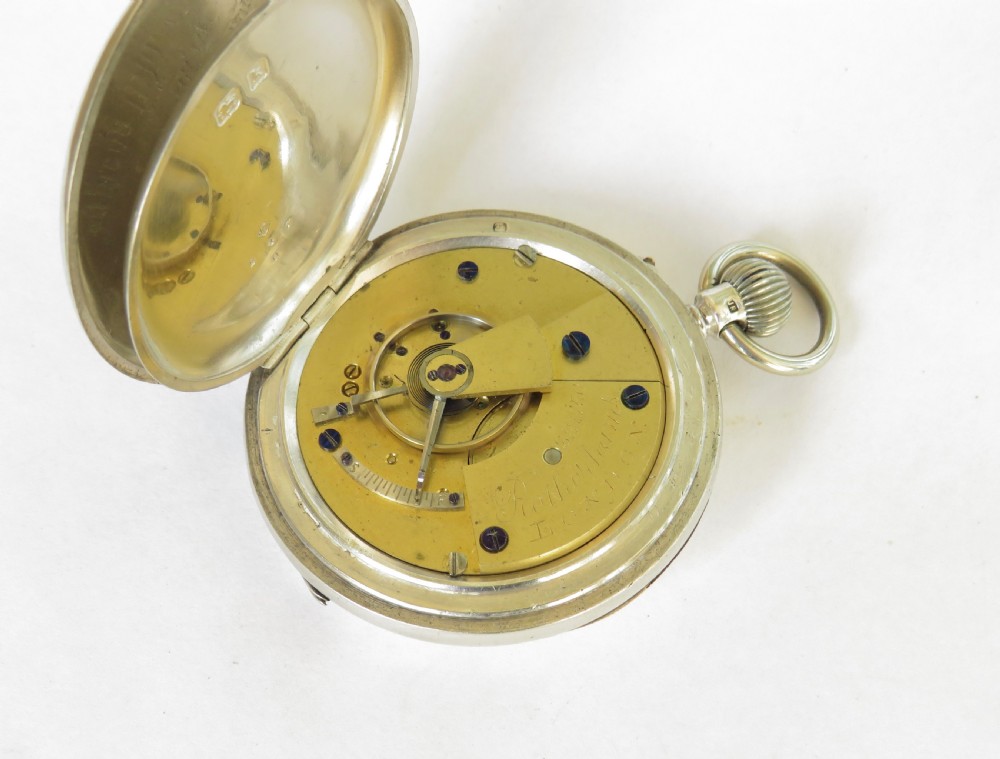1909 Rotherhams silver full hunter pocket watch View III