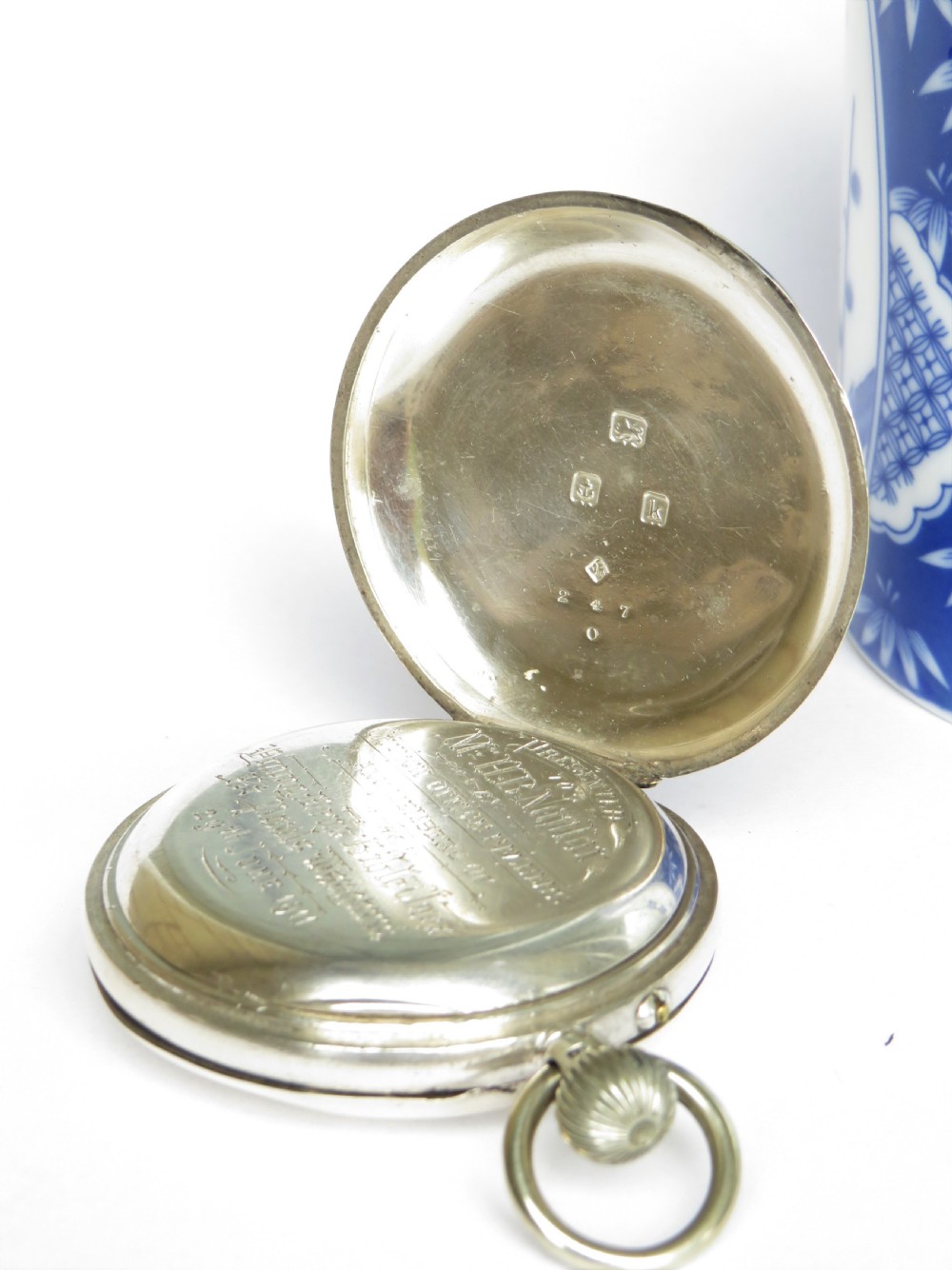 1909 Rotherhams silver full hunter pocket watch View VI