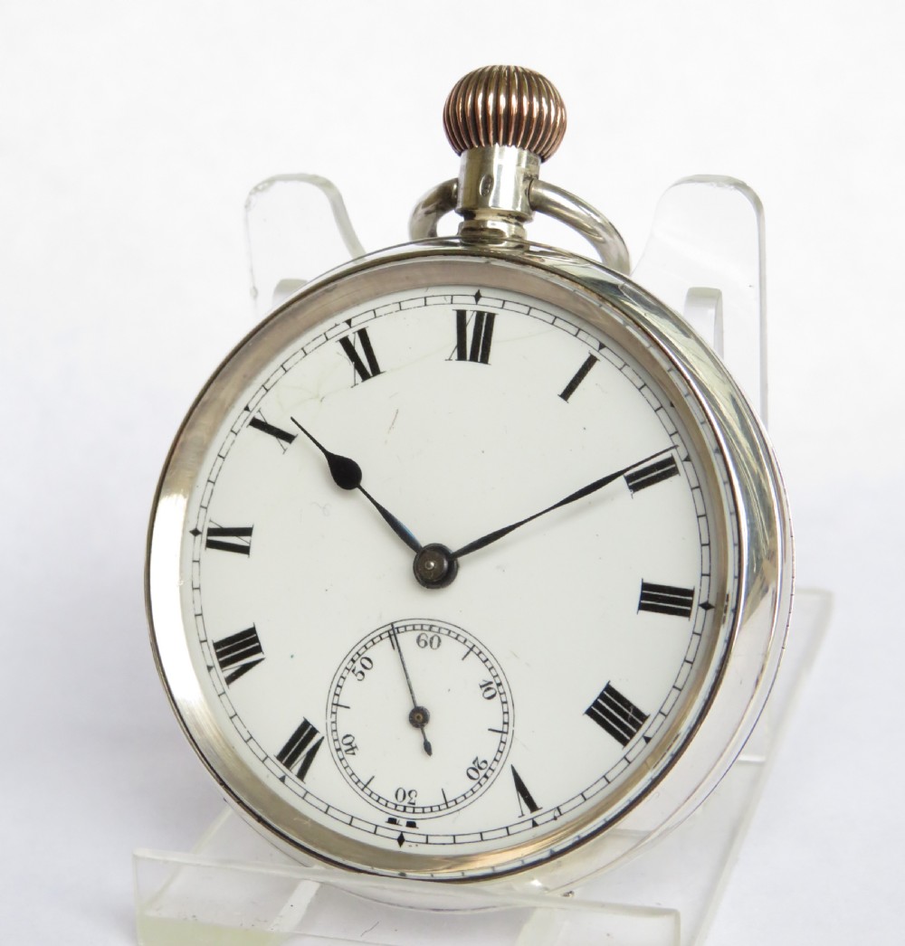 Antique silver pocket watch, 1913
