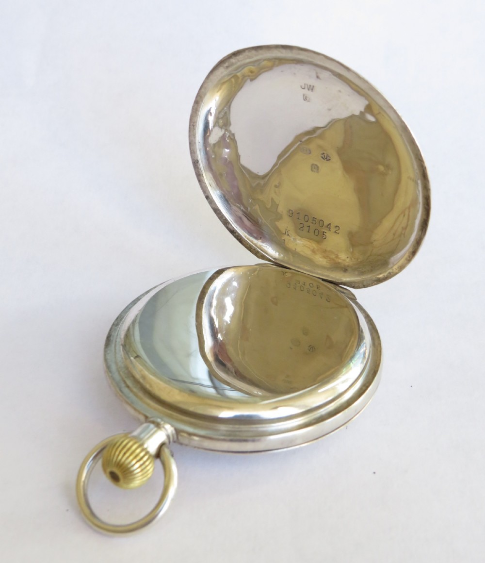 Antique silver Cyma half hunter pocket watch View III