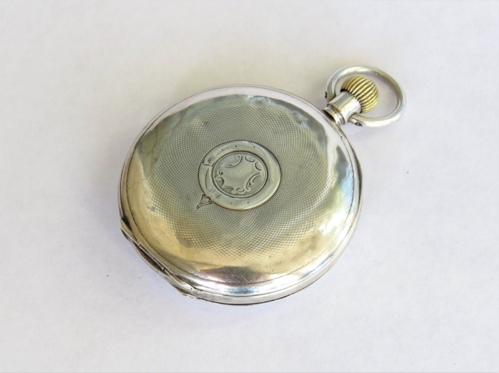 Antique silver Cyma half hunter pocket watch View IV