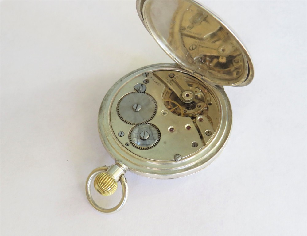 Antique silver Cyma half hunter pocket watch View V