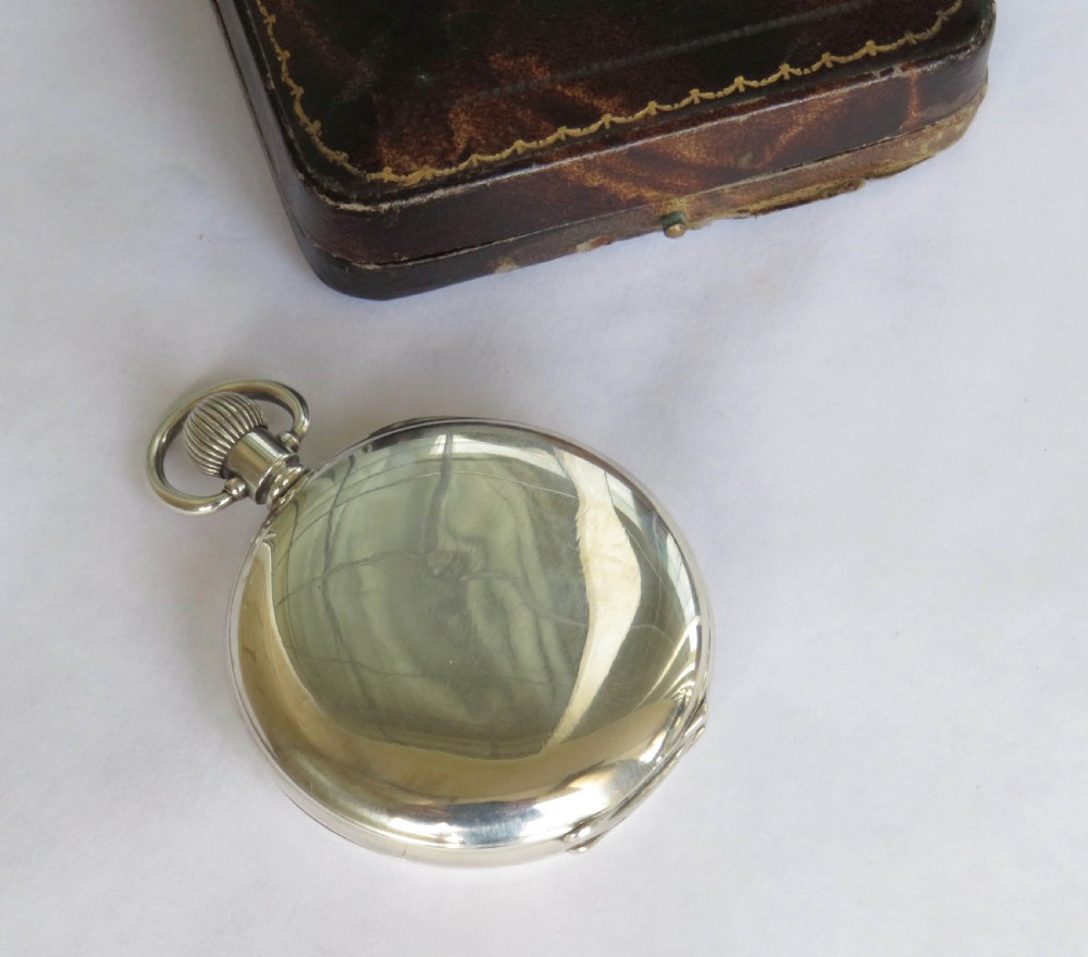 Antique silver full hunter pocket watch, 1919 View IV