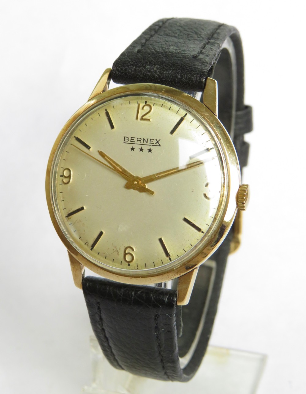 Gents 9ct gold Bernex wrist watch, 1966