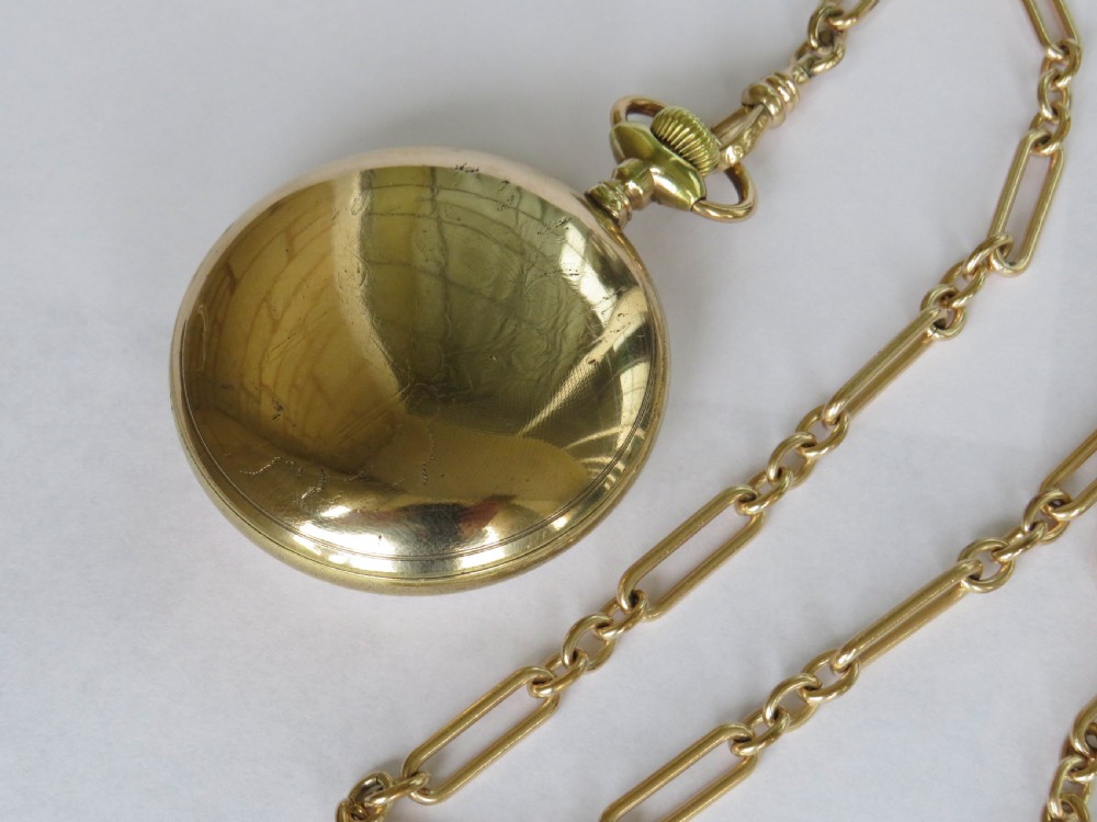 Antique Waltham P S Bartlett pocket watch & chain View III