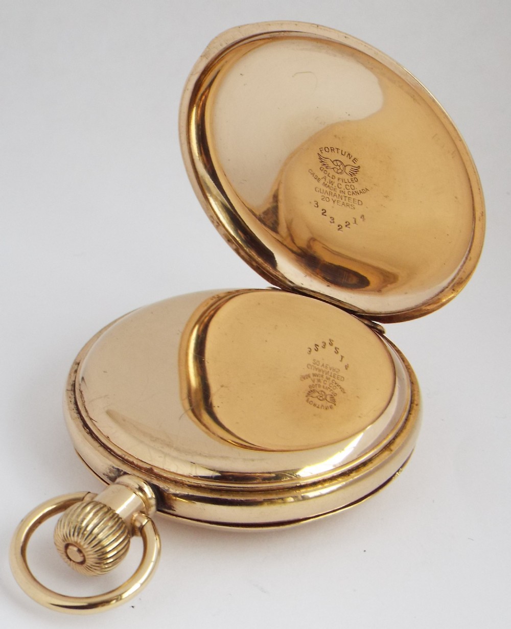 A vintage 1920s Swiss half hunter pocket watch. View IV