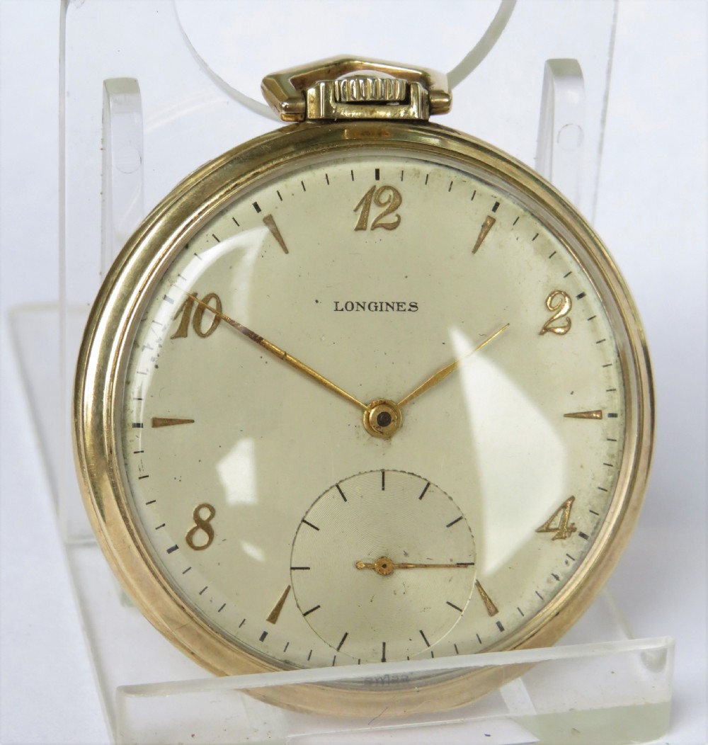 1940s Longines stem winding pocket watch View II