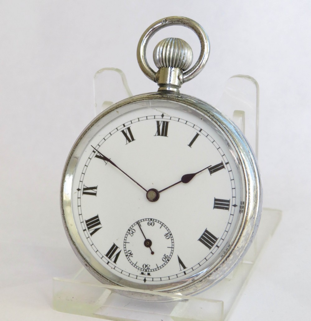1930 chromed silver Lanco pocket watch