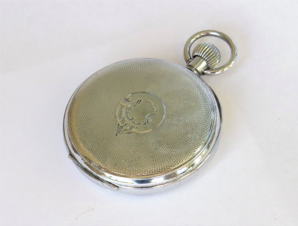 1930 chromed silver Lanco pocket watch View IV