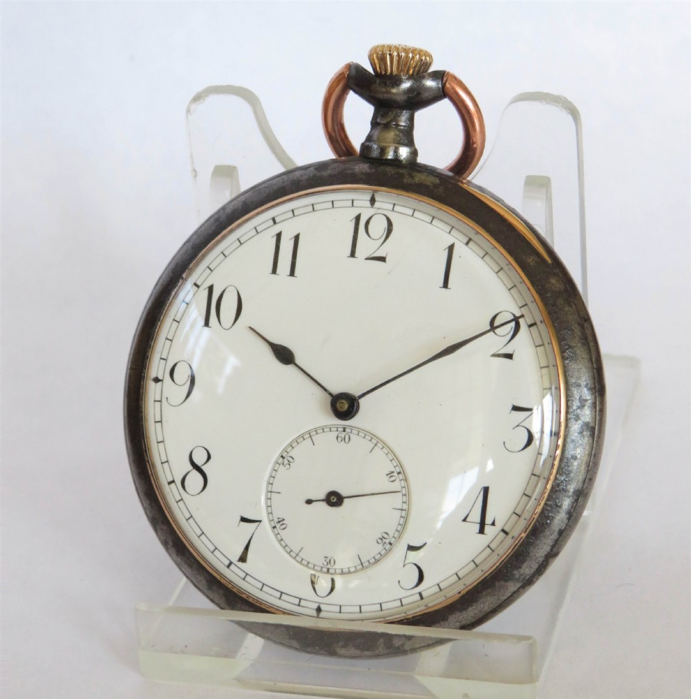 Antique Omega gun metal pocket watch
