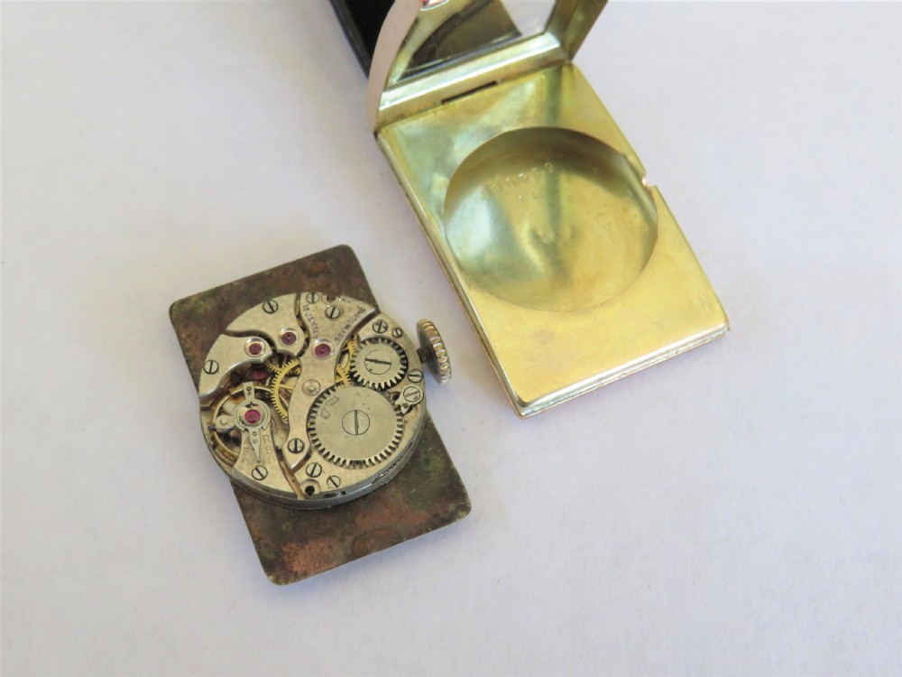 Mid-size 9ct gold Art Deco wrist watch, 1933 View V