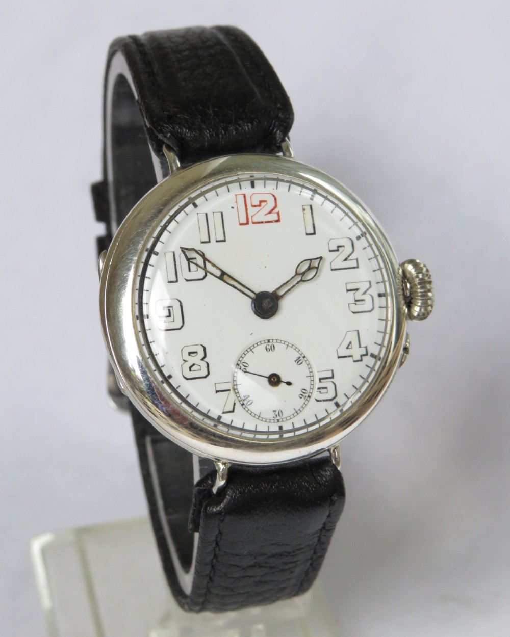 Antique silver trench watch, 1915 View II