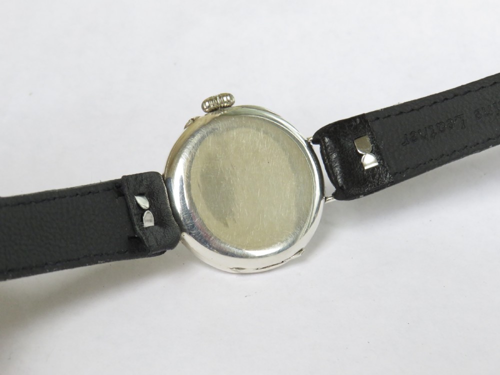 Antique silver trench watch, 1915 View V