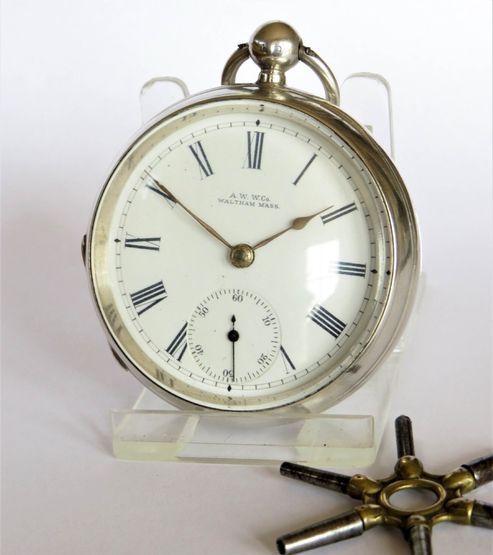 Antique silver Waltham pocket watch, 1900