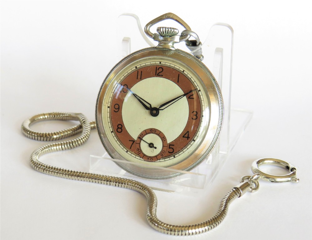 1940s Art Deco pocket watch and chain