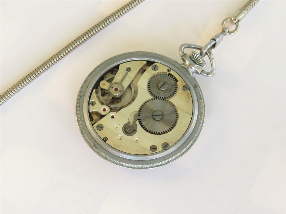 1940s Art Deco pocket watch and chain View III