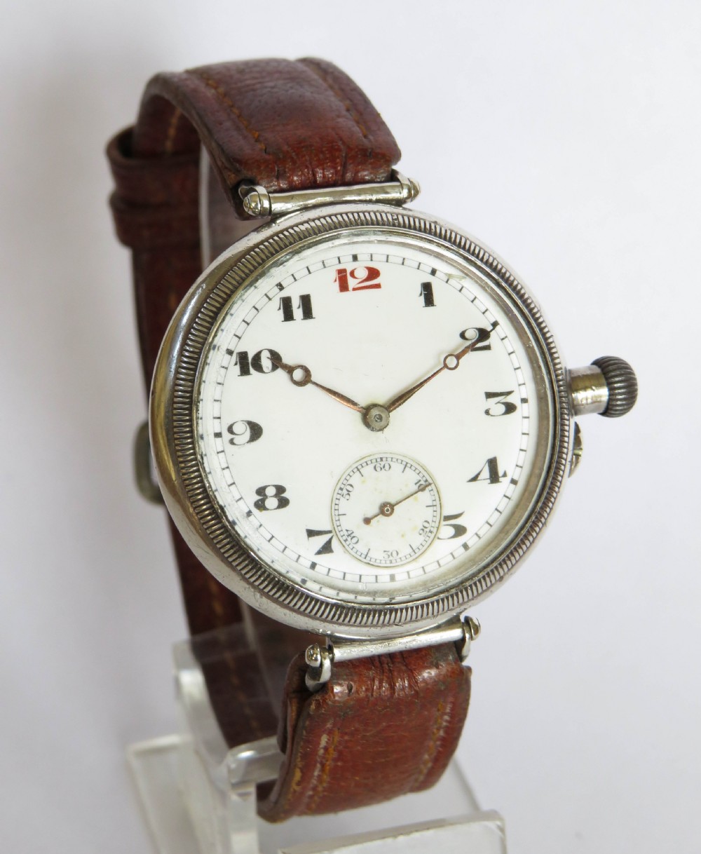 Antique silver Longines wrist watch, 1924 View II