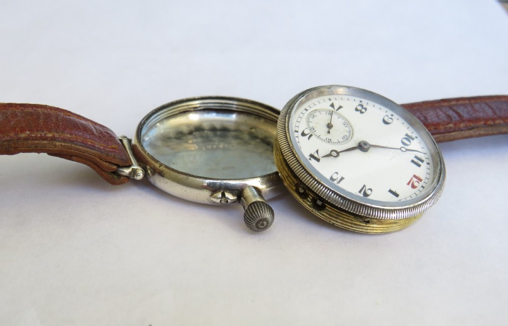 Antique silver Longines wrist watch, 1924 View IV