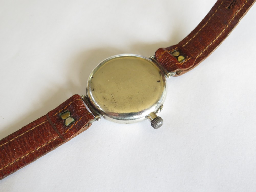 Antique silver Longines wrist watch, 1924 View V