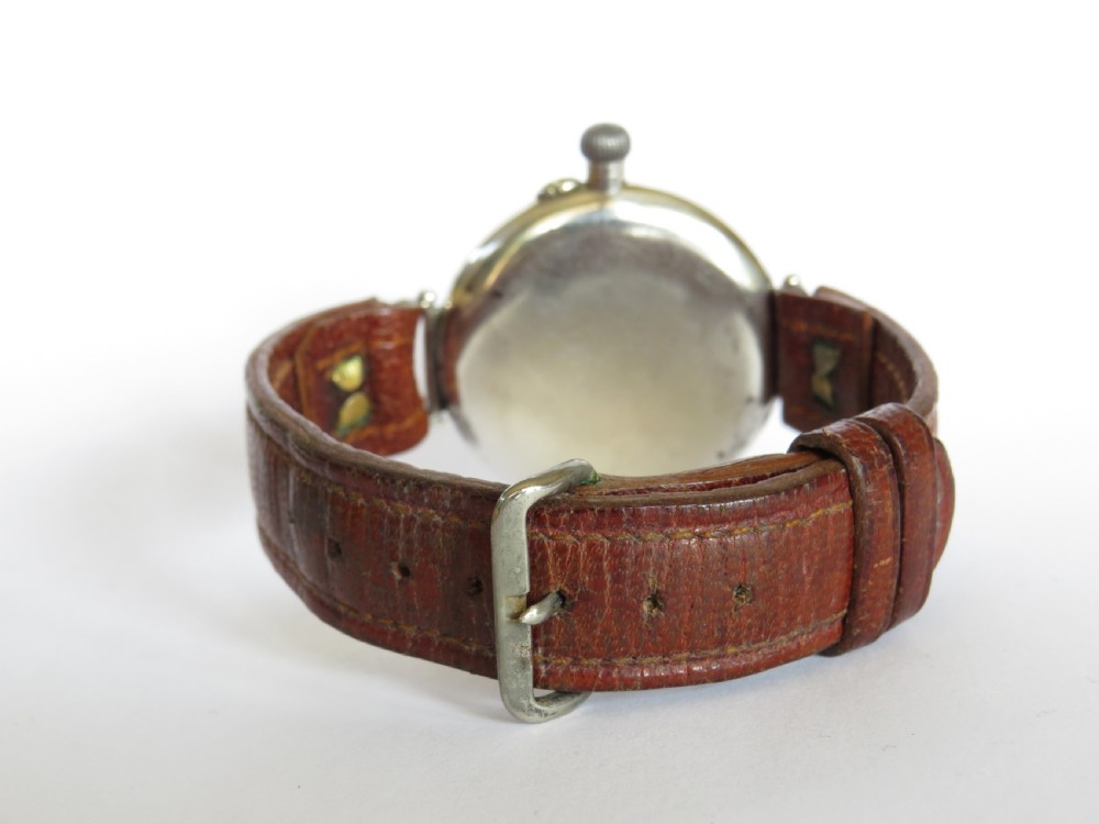 Antique silver Longines wrist watch, 1924 View VI