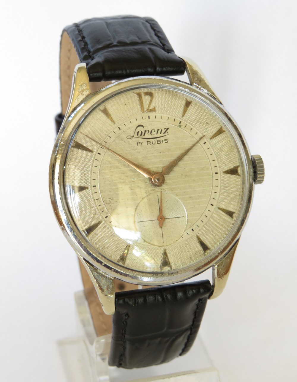 Gents large 1950s Lorenz wrist watch View II