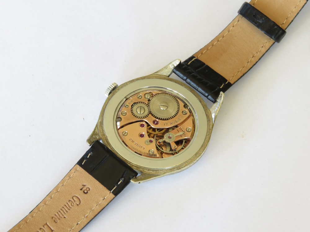 Gents large 1950s Lorenz wrist watch View IV