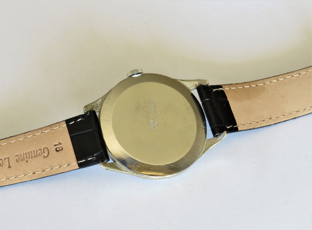 Gents large 1950s Lorenz wrist watch View V