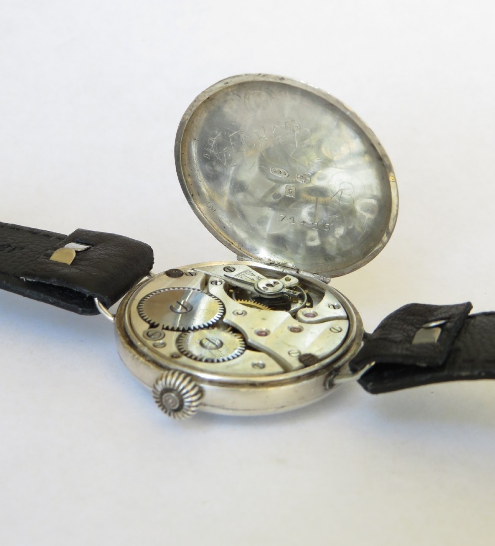 Gents silver trench wrist watch, 1924 View IV