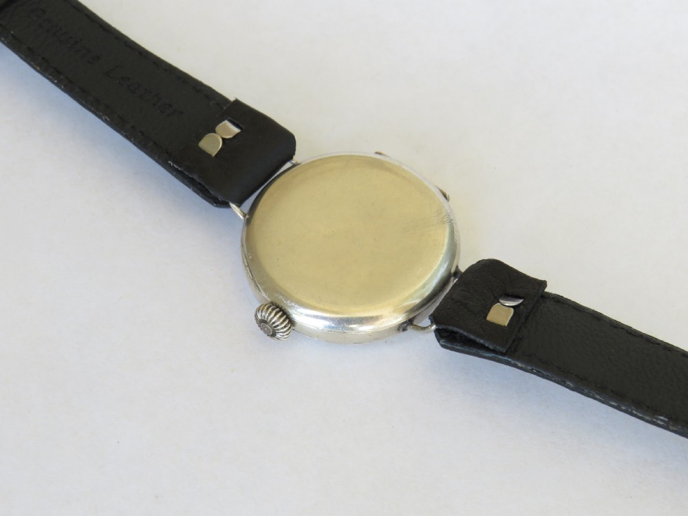 Gents silver trench wrist watch, 1924 View V