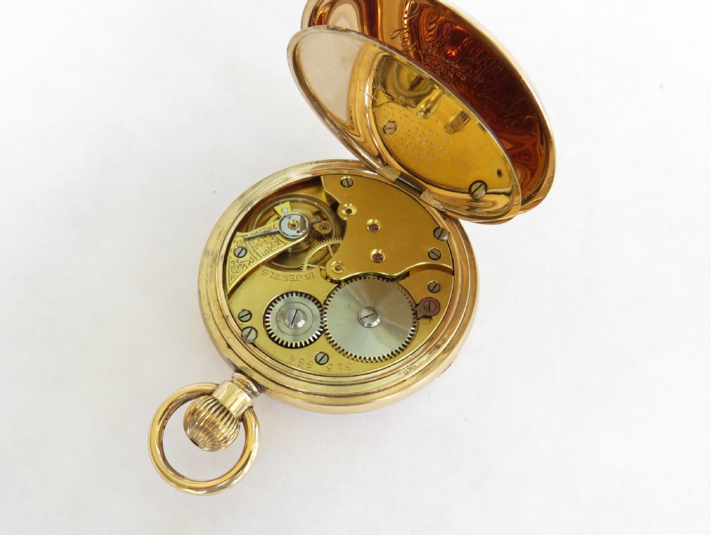 1950s Swiss gold plated pocket watch View III