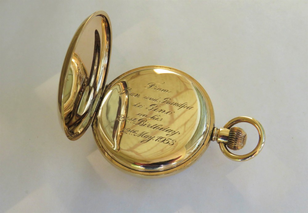 1950s Swiss gold plated pocket watch View IV