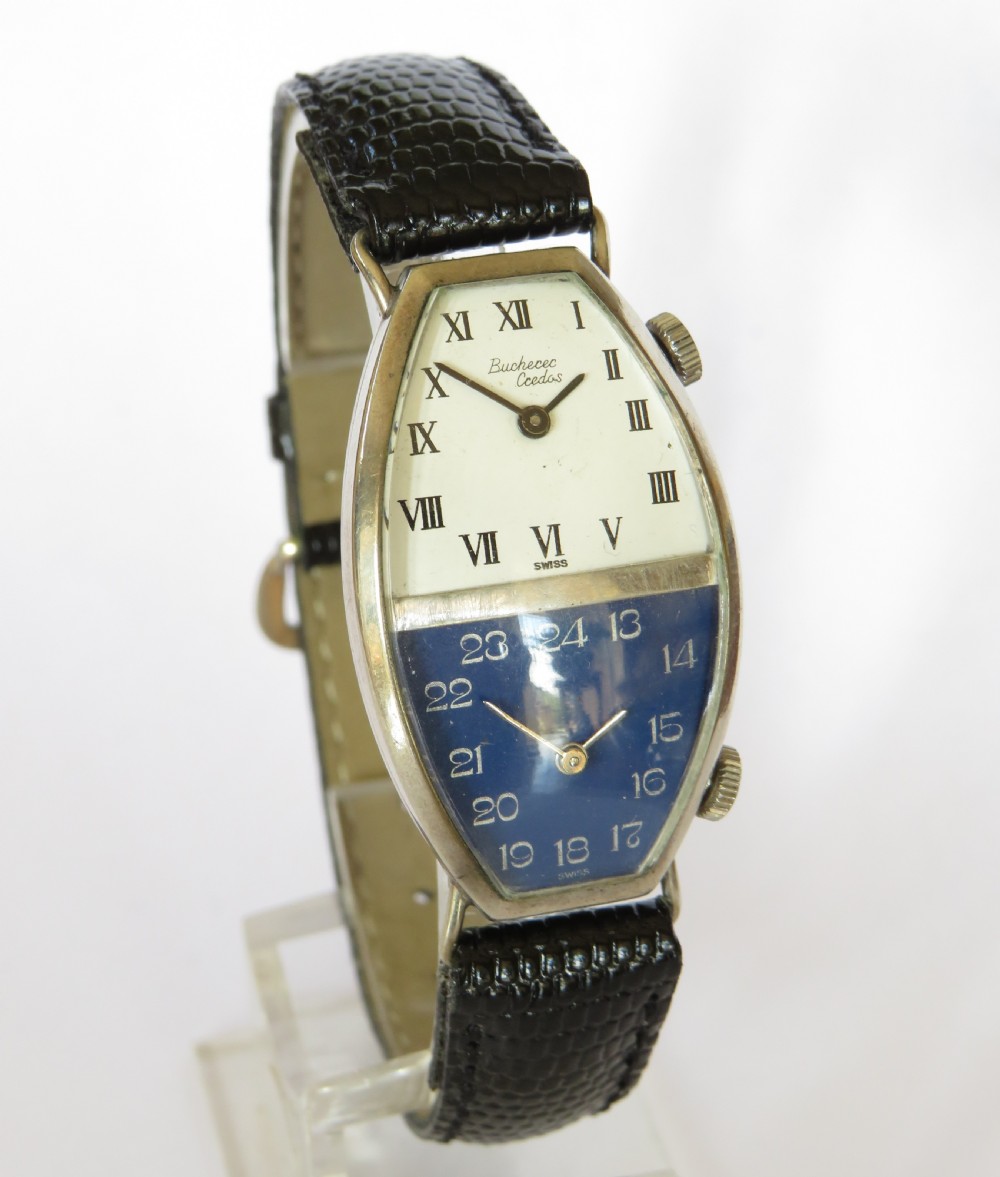 Rare silver Bucherer-Credos Night & Day watch View II