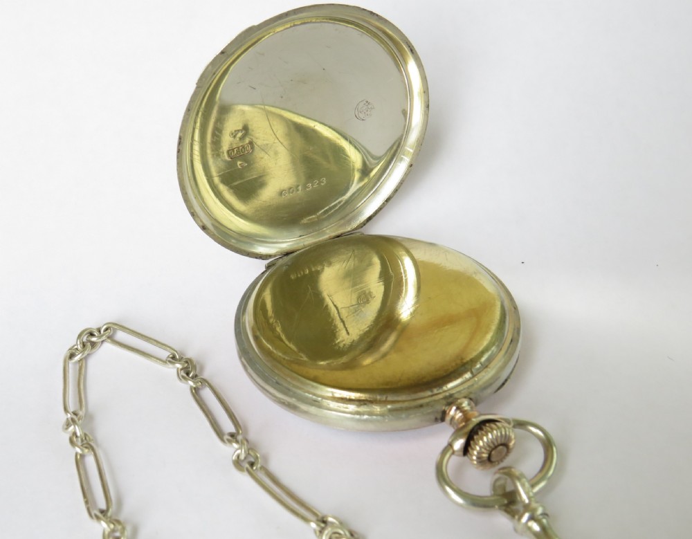Antique silver Phenix pocket watch and chain View III