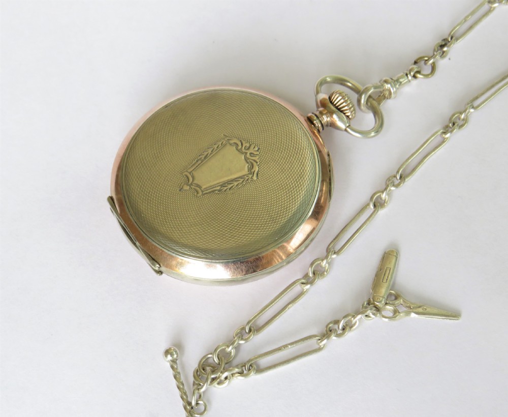 Antique silver Phenix pocket watch and chain View IV