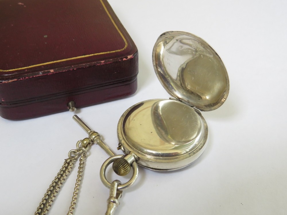 Antique silver fob watch and chain View IV
