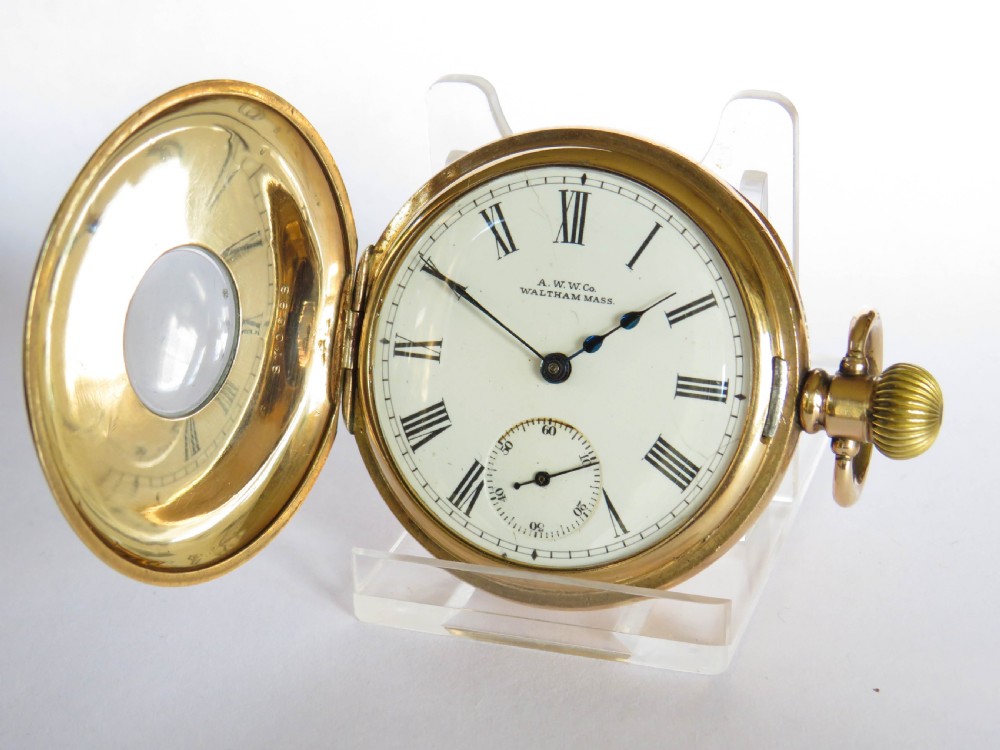 Waltham Traveler half hunter pocket watch, 1917